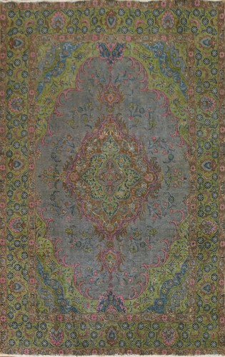Semi-Antique Over-Dyed Tebriz Traditional Hand-knotted Living Room Area Rug 7x10
