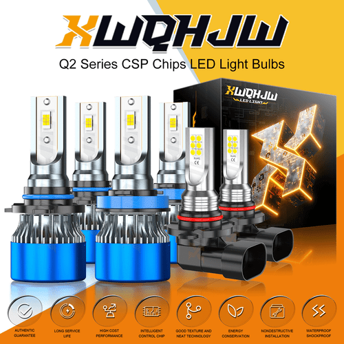 For Mazda CX-9 2007-2012 6x LED Headlight Hi/Lo +Fog Light Bulbs Combo Kit 6500K