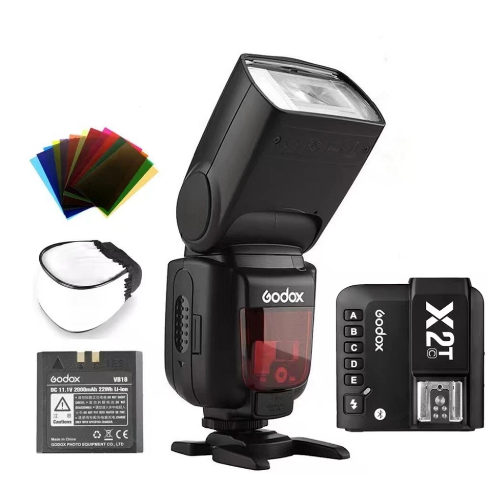 Godox V860II-C 2.4G TTL HSS Camera Flash Speedlight + X2T-C Trigger For Canon - Image 2 of 4