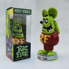 Green Rat Fink Roth Ed Big Daddy Bobblehead Wacky Wobbler Toy Gift Figure