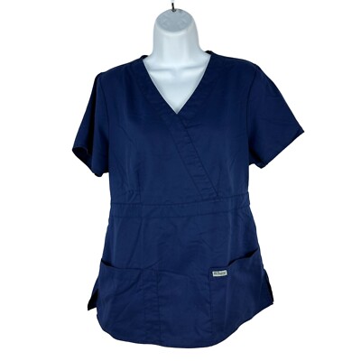Greys Anatomy By Barco Womens Scrub Top Size M Navy Blue