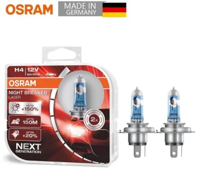 OSRAM H4 9003 12V 60/55W New Night Breaker Laser Next Generation Car Halogen