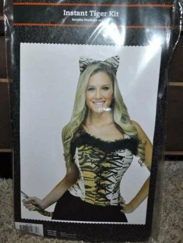 Kit Tigre Disfraz Halloween 14+ Diadema Marrón Orejas y Cola 2 Piezas Accesorio Foto 2 de 2