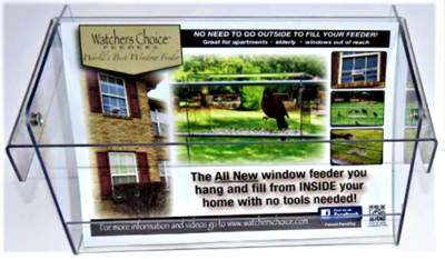 Watcher's Choice Window Bird Feeder - No Tools Needed 4 Installation NEW SEALED