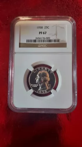 1958 Washington 90% silver Quarter NGC PF 67 NICE! Price Guide $36