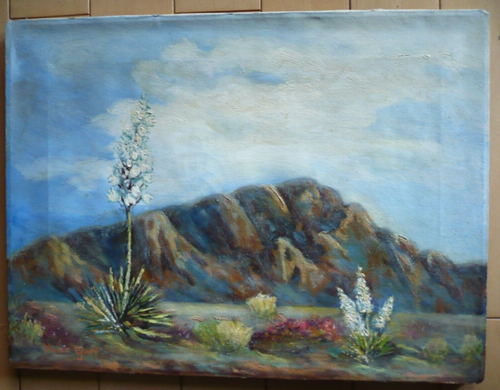 VIOLETT GOFF, VINTAGE ÖLGEMÄLDE WÜSTE VOLLLUFT KALIFORNIEN CA IMPRESSIONIST - Bild 13 von 15
