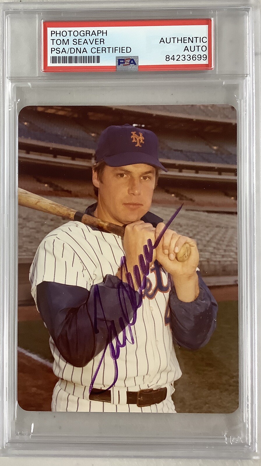 Tom Seaver Signed Photo 4x5 Baseball HOF Autograph Mets Vintage PSA/DNA Pose 5
