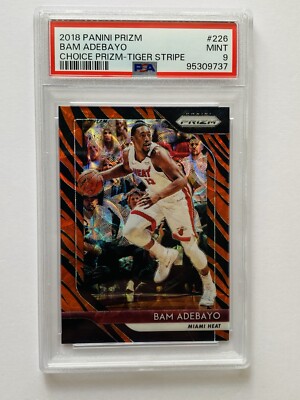 2018-19 Panini Prizm Choice Tiger Stripe #226 Bam Adebayo SP Miami PSA 9