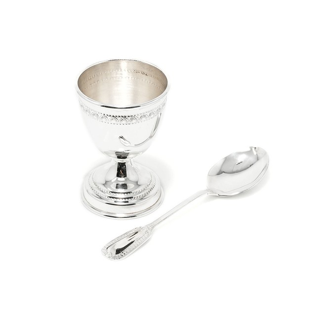 Vintage Sterling Silver Egg Cup With Spoon 48.2 Grams eBay
