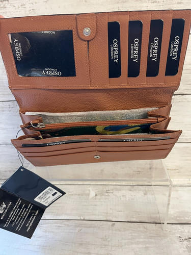 OSPREY London Julia Matinee-Nappa Tan Pebbled Leather Purse - Picture 3 of 5