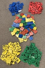 Plastic Square Color Tiles Math Manipulatives Counters Teaching, Numbered, 280 