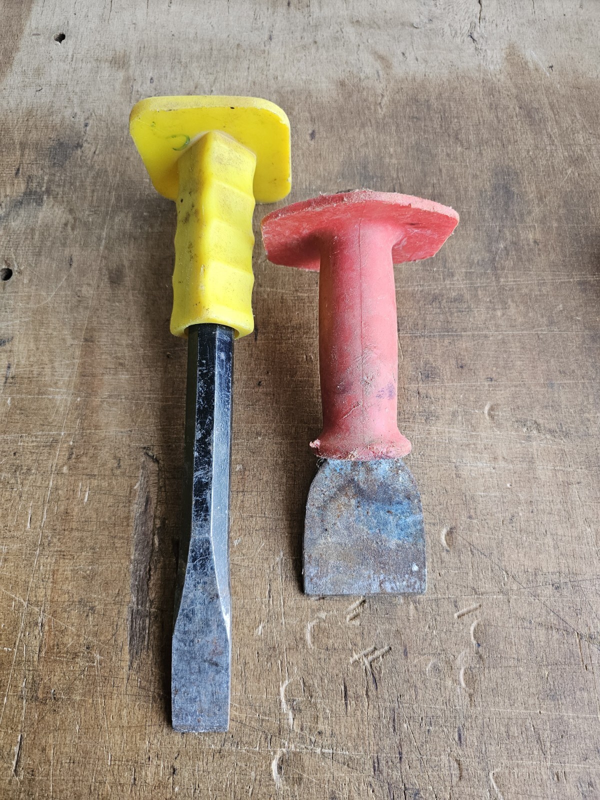 2x Bolster Chisels Rubber Guard Builder Brickwork Stone Mason eBay