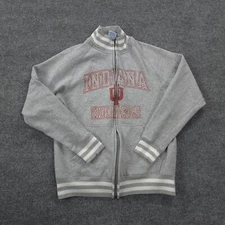 Indiana Hoosiers Sweatshirt Mens Medium Grey Spellout Graphic Logo NCAA Football