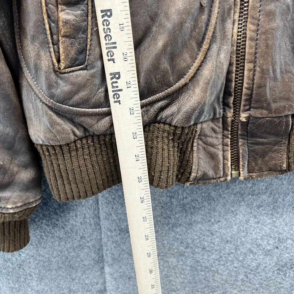 Avirex 夹克男式 42 棕色 G-2 型美国皮革轰炸机美国制造复古 80 年代 — 第 4/4 张图片