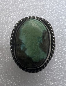 Native American Sterling Silver & Natural Royston Turquoise Ring - Size 7