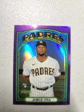 2021 Topps Heritage High Number Chrome Purple Jorge Ona RC #504 Padres NM