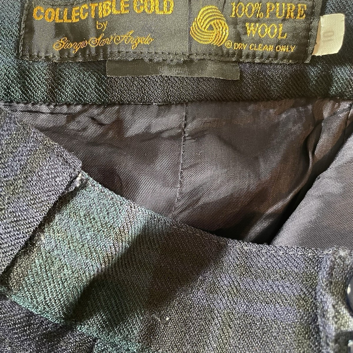 Vintage Wool Tartan Plaid Pants Size 10 Collectible Gold by Giorgio Sari Angelo View 2