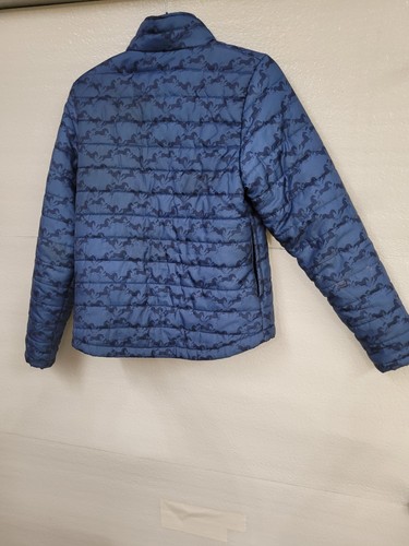 Kerrits Equestrian Jacket Horse Print Full Zip Puffer Blue Black Youth Size XL - Picture 2 of 3