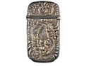 Antique 1890s Art Nouveau Floral Repousse Sterling Silver Matchsafe Match Safe