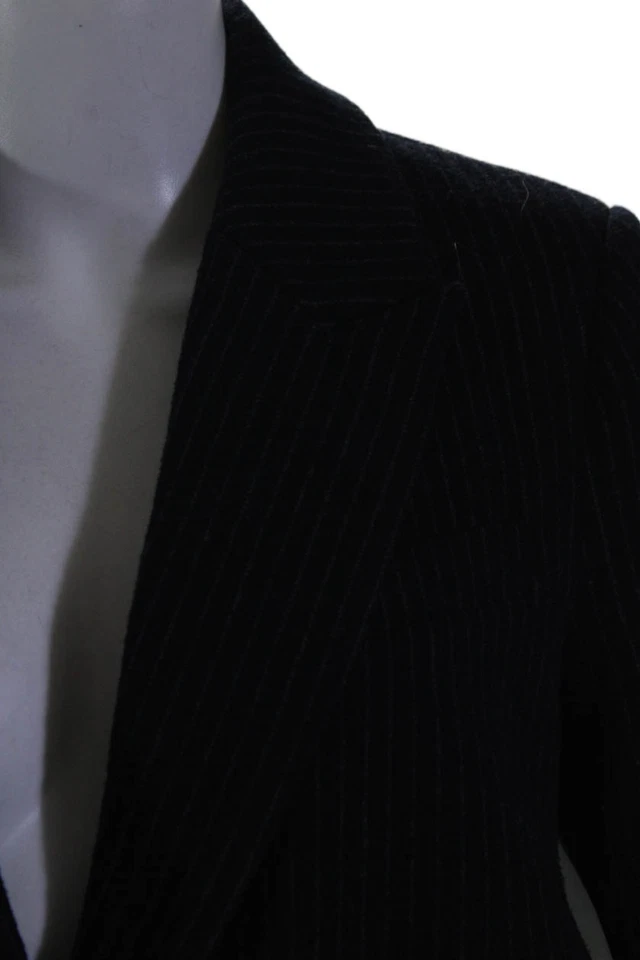 Blazer combinado verde marino talla S de Zara para mujer a rayas de un solo pecho en contraste Foto 2 de 4