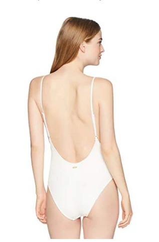 Roxy Womens Surf Memory One Piece Swimsuit, Marshmallow, Large - Picture 9 of 10