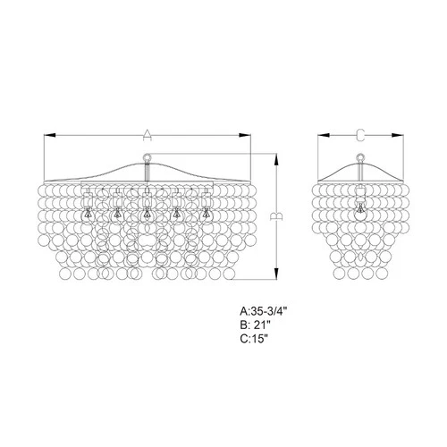 Elsa 5-Light Pendant in Transitional and Oval Style 21 Inch Tall and 35.75 - Picture 2 of 2