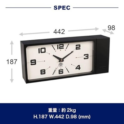 DULTON Double Face Wall Clock Rectangle Gray Magnet Type H21