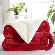 Luxury Reversible Sherpa Fleece Blanket Plush Coverlet Warm Throw for Bed Sofa