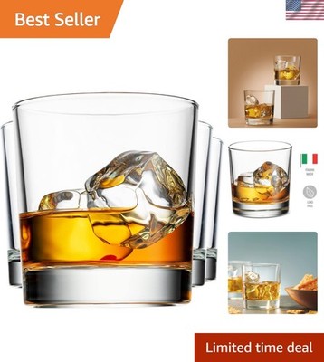 Old Fashioned Whiskey Glasses, Italian Made Drinking Glasses, Glass Cups, Whi...