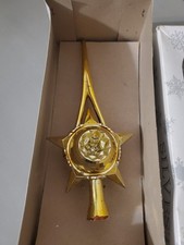 Vintage Bradford Celestial Star Christmas tree topper 60s Blow Mold 10" Spire