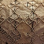 Heavy Vintage 1920 Cream satin ribbon macrame shawl with fringe Boho — photo 3