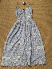 Roller Rabbit x Target Women’s Midi Dress Blue Floral Vines Size Medium M NWT