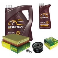 Mann Inspektionspaket 6L Mannol Energy 5W-30 FüR Renault Laguna III 1.6 16V