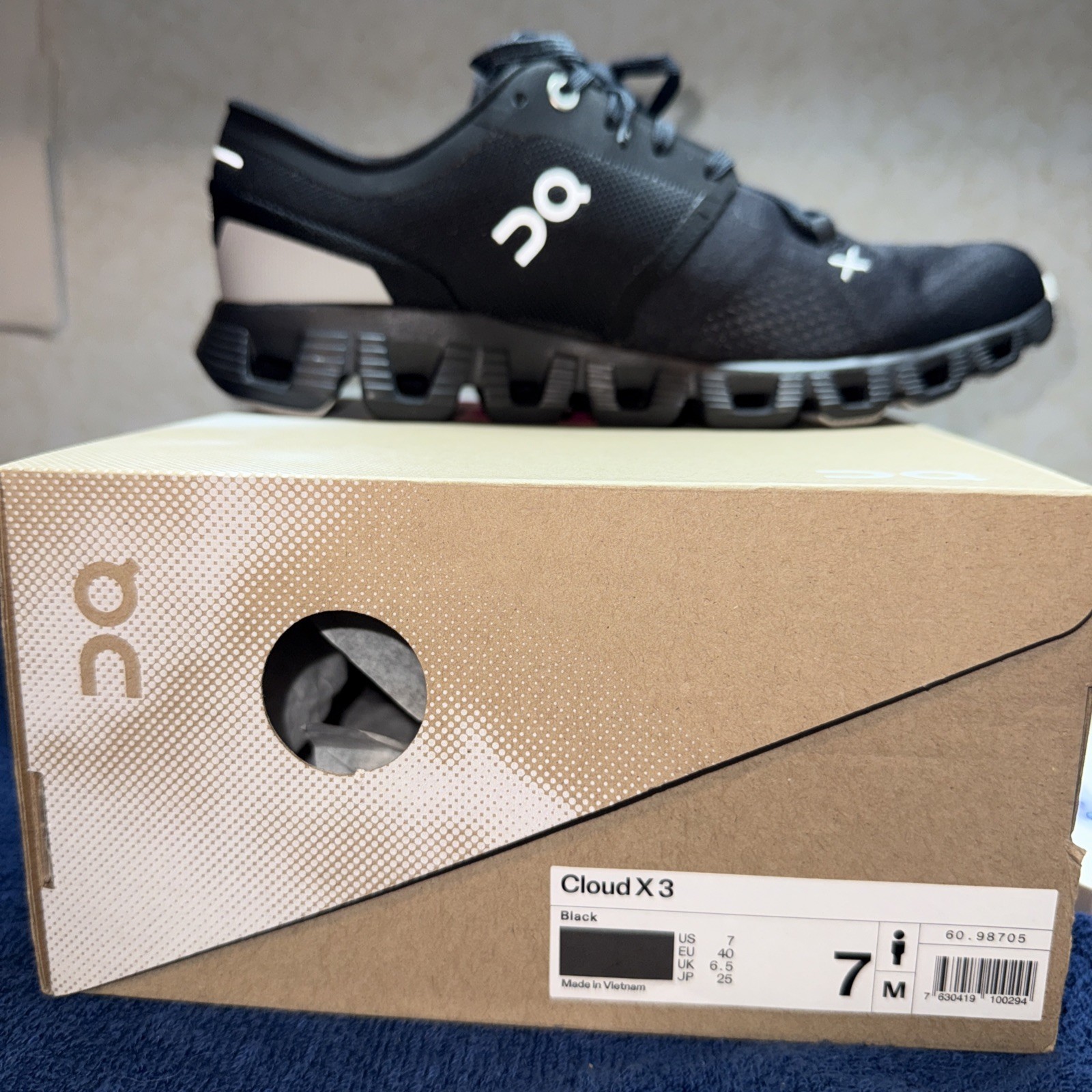 SAOLA Sneakers On Uomo Cloud X 3 Tutto Nero Taglia 7 Medium US Work Active Gorpcore