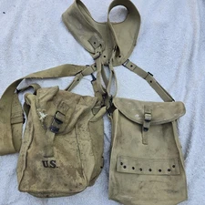 US Army Canvas M1956 H Suspender Musette Bag Field Pack Reenactment Reproduction