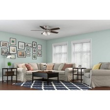 Hunter 52125 Oakhurst 52 in. LED Indoor Low Profile Brushed Nickel Ceiling Fan