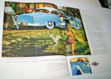 1954 Chevy Del Ray dealer-mag centerfold car ad - summer vacation