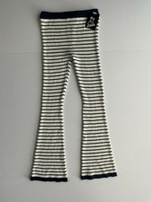 Art Class Girls' Navy  White Ribbed Flare Pants Size M 7/8  BX23