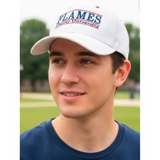 The Game Liberty University LU Flames Snapback Hat White Red Vintage Retro Cap