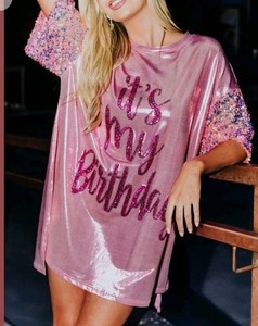plain black mini bodycon dress IT'S MY BIRTHDAY SEQUIN T-SHIRT DRESS – SPATE Boutique main image 0