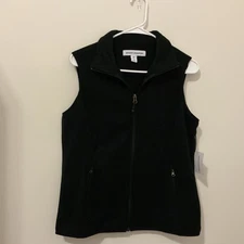 Amazon Essentials Women’s Classic-Fit Polar Fleece Vest – Black Size M Full-NWT