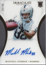 2018 Immaculate Collection #141 Marcell Ateman RC Auto /99 - FB