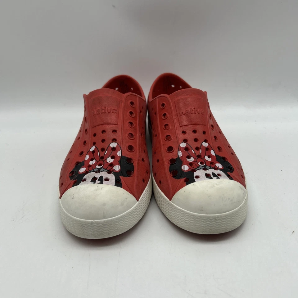 Zapatos nativos niños niñas C13 rojo Disney Minnie Mouse sin cordones de goma Foto 2 de 4