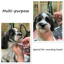 Dog Grooming Scissors 6.5"   Curved Pet Trimming Shears with Safety Round Blunt