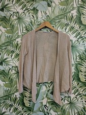M&S Woman beige knitted long sleeve open cardigasn size 10
