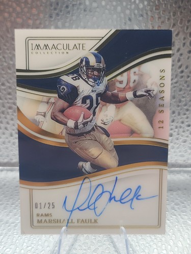 2023 Immaculate Marshall Faulk On Card Auto /25 Bookend HOF #ISS-MF - Read desc