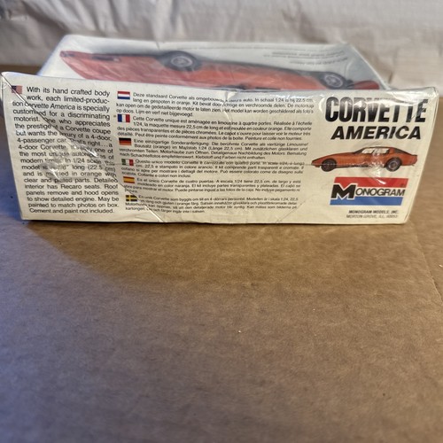 Monogram Corvette America 1/24 Scale Model Kit #2269 Vintage 1980 New - 第 3/4 張圖片