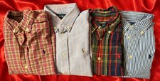 Lot of 4 Buttons Up Boys Size 5 -6 shirts Polo Ralph Lauren with chest logo