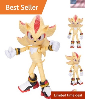 5-Inch Sonic 3 Movie Super Sonic Action Figure - Durable, Poseable Collectible