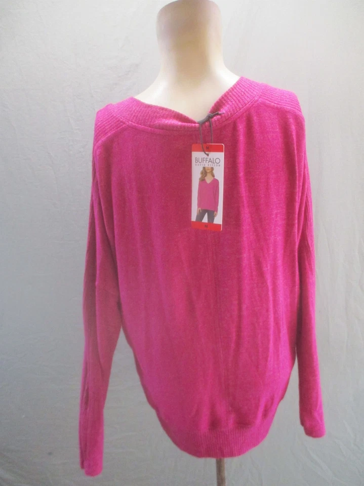 NWT Buffalo Size M Womens Pink V Neck Long Sleeve Knit Casual Pull Over 136 - Image 4 of 4